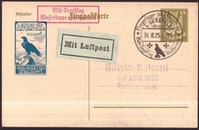 Germania, 1925 ffc primo volo card Rohn-Segelflug competizione aliante -HE93