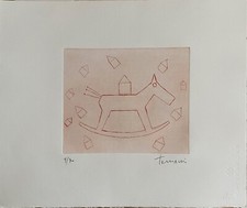 Giuliano Tomaino acquaforte "Italo" rosso 48x38 firmata numerata 30 esemplari