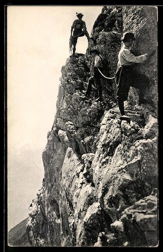 Cartolina alpinisti che