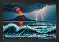 Vulcano in eruzione nella