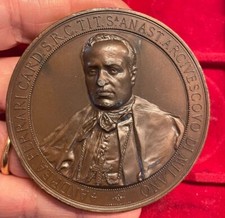 NL* MILANO MEDAGLIA BRONZO 1894 Cardinale ANDREA FERRARI MM 72 gr. 158,3 Johnson