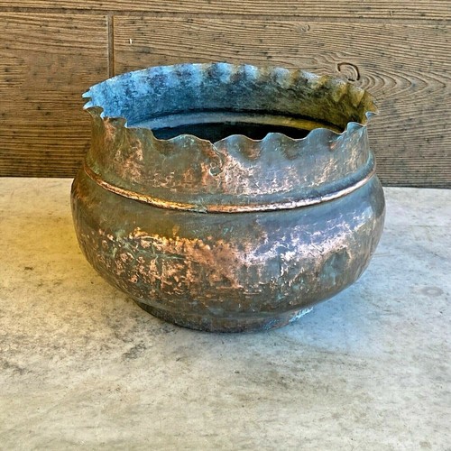 Vaso rame sbalzato mano - vaso,