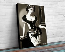 Quadro sexy Mercoledì Addams con COA - Tela incorniciata 40X30 cm Pop Art