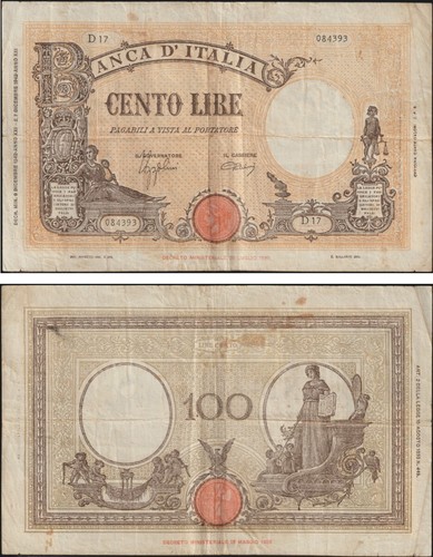 100 lire grande - 100, 9/12/1942