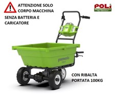 CARRIOLA ELETTRICA A BATTERIA GREENWORKS G40GC SOLO CORPO MACCHINA NO BATTERIA