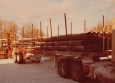 Semi Truck Trailer Load Pipes