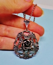 ARGENTO 925/835 collana antica gotico barocco sterling stile BAS Blachian