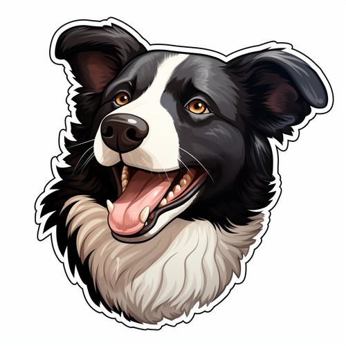 Adesivi auto border - border, collie