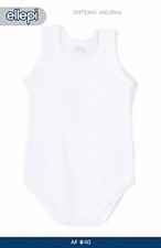 6 BODY SPALLA LARGA  ELLEPI IN COTONE TAGLIA 12 MESI COLORE BIANCO