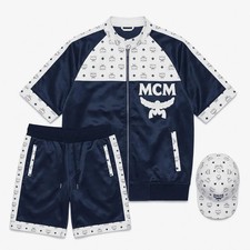 Set tuta pelle bianca blu