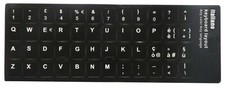 Adesivi Neri Etichette Lettere per Tastiera Italiana Stickers Black Keyboard ITA