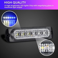 LAMPEGGIANTE FLASH BLU BIANCO STROBO 12-24V AMBULANZA AUTOMEDICA SOCCORSO 16W