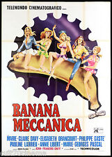BANANA MECCANICA MANIFESTO FILM JEAN-FRANÇOIS DAVY 1972 5 KITTENS SEXY POSTER 4F