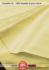 SCONTO 50% Copriletto sartoriale 2 piazze "Sun", rasatello di puro cotone, Italy