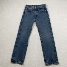Levi's 501 Jeans Uomo Originale Shrink To Fit Bottone Fly 28x30 (Fit 26x26) Denim