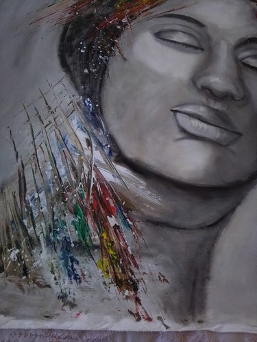 Dipinto acrilico ad - (ritratto),