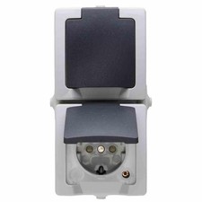 Kopp SB NAUTIC Presa di corrente, 2f, Grigio, Opaco, da incasso, con tocco rialzato...