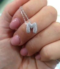 COLLANA INIZIALE LETTERA BUBBLES ARGENTO 925 CON ZIRCONI DONNA