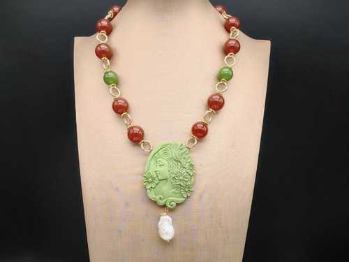 Collana donna cammeo lunga