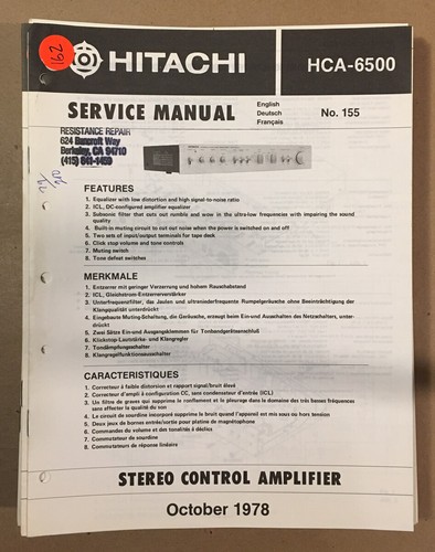Hitachi hca 6500 - hitachi, hca-6500