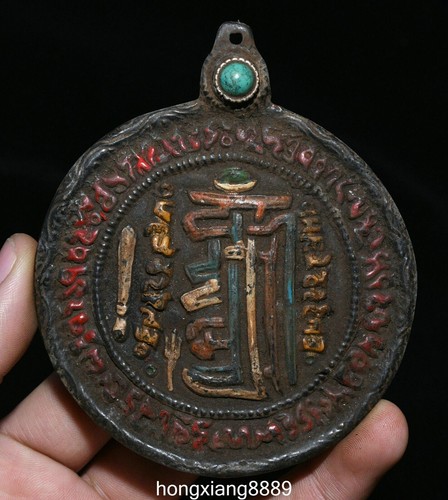 Antico nepal bronzo dipinto - bronzo,