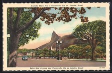 Cartolina Rio de Janeiro, viale Beira Mar e Corcovado 