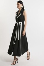 Karen Millen Maxi Abito A-Line UK12 in Blu Prezzo di listino £239