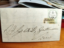 Lombardo Veneto Marca da Bollo 15 Cent. utilizzata su Lettera