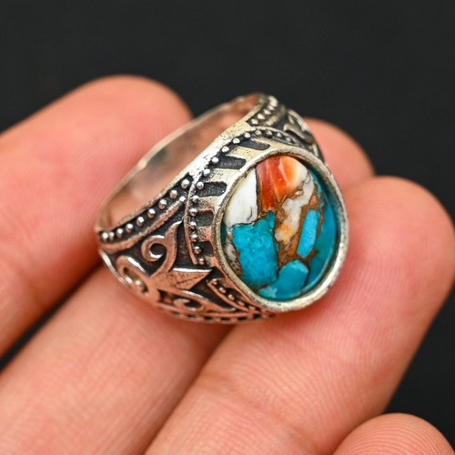 Turquoise men ring 925 - men's,