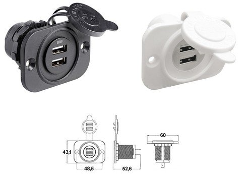 Presa stagna doppio - stagna, usb