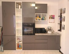 Mobili cucina componibile Laccato lucido Grigio 