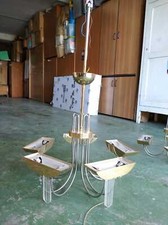 LAMPADARIO N.2 PEZZI OTTONE EPOCA VINTAGE ANNI '70