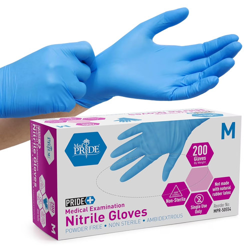 Guanti nitrile blu - in,