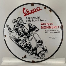 Insegna smaltata Piaggio Vespa - Ø 50 cm (19,7") - Bella insegna da parete...
