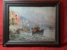 Quadro Antico. Francesco di Marino;paesaggio marino; cm 30x37