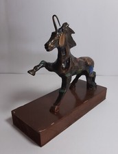 Scultura Vintage CASSINARI VETTOR Cavallo Unicorno Bronzo Smalti Statua Numerata