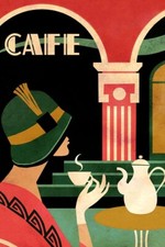 Poster Vintage Manifesto Locandina Pubblicità Cafè Art Nouveau Stampa 40x50 Cm.