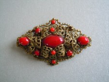 Vintage Spilla Pietre IN Vetro