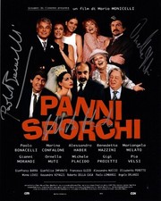 Paolo Bonacelli Michele Placido Ornella Muti Foto Autografata Panni Sporchi