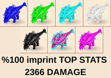 Ankylosaurus 2366 DMG %100 stampa TOP STATS Ark Survival Ascese Ufficiale PVE
