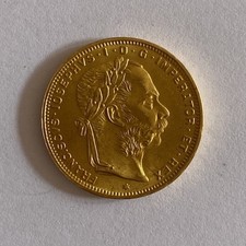 moneta d'oro da 8 Fiorini e 20 Franchi austriaca del 1892