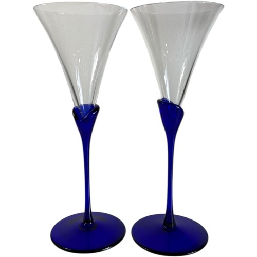 Bicchieri blu cobalto flauti - blu,