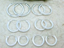 Semplice Orecchini a Cerchio 2 St 925 Vero Argento Spessore 3mm Ø 16 18 20