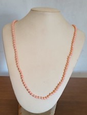 Collana corallo pelle d'angelo naturale vintage  51cm - 3mm circa e argento 925