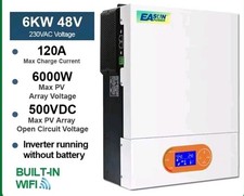 Inverter Solare Fotovoltaico IBRIDO 6KW 48V  off-grid pure sine wave casa