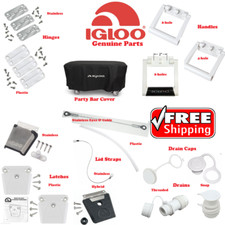 IGLOO COOLER PARTS CERNIERA CHIUSURA TAPPO SCARICO COPERCHIO CINGHIA TAPPO MANICO ACCIAIO INOX