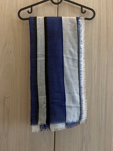 Zara sciarpa blu bianca nera - blu,