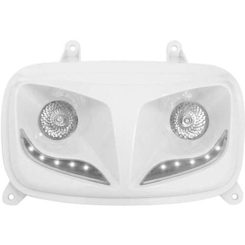 Maschera faro bianco bande - bande, led