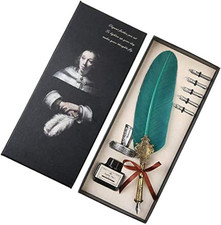 Calamaio Inchiostro, Penna D'Oca Fatta a Mano Antica in D'Oca E Set, Penna Stilo