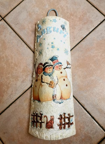 Tegola decoupage natalizia - tegola,